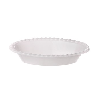 צלחת אובלי לסלטים מארז 25 יח לבן