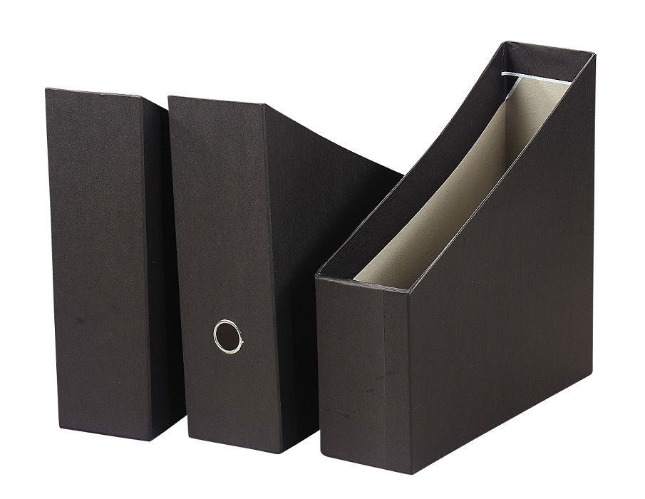 זוג קופסאות מקרטון לאחסון קטלוגים צבע שחור