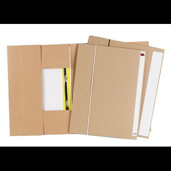 10 יח תיק קרטון חום עם מחיצה פנימית ותיוק