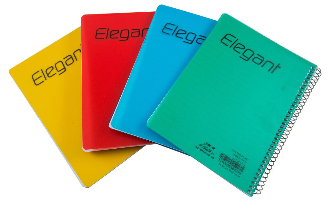 3 יח' מחברת ספירל ELEGANT בגדלים שונים