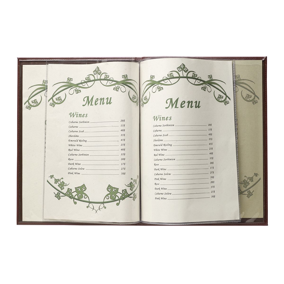 10 יח' אוגדן A4 כריכה דמוי עור 4 כיסים 12.6998