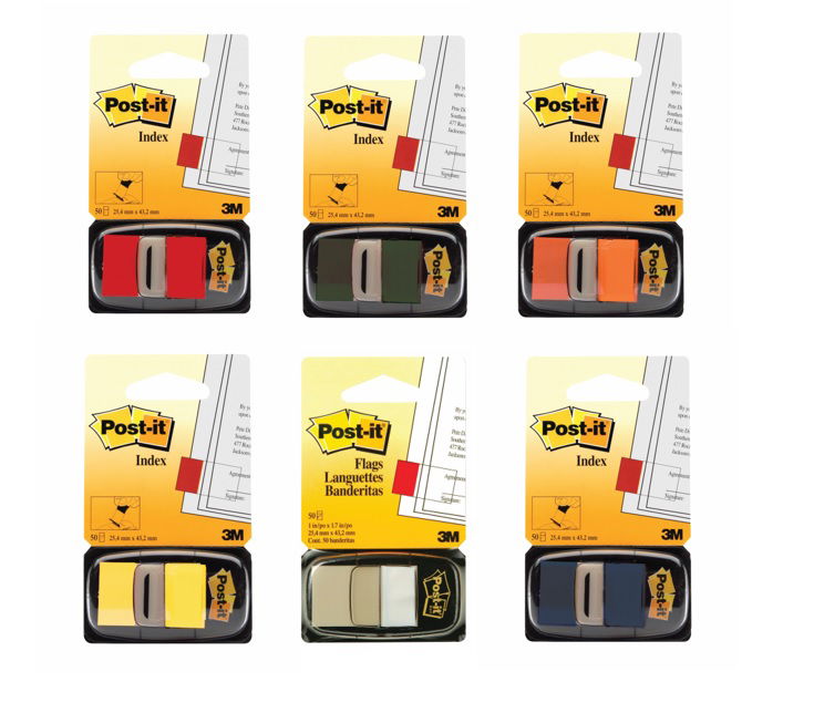 דגלוני סימון נשלפים 3M POST-IT 680 - צבעים לבחירה
