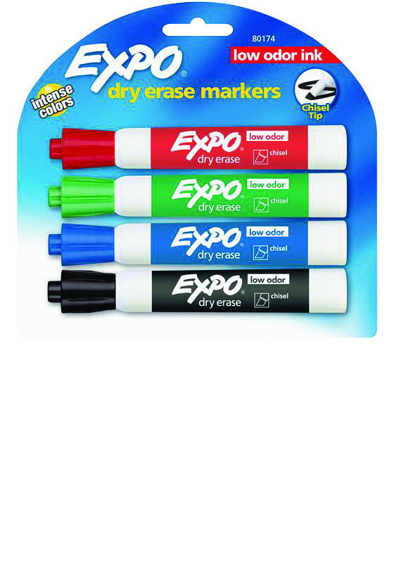 4 יח' טוש אקספו איכותי ללוח מחיק