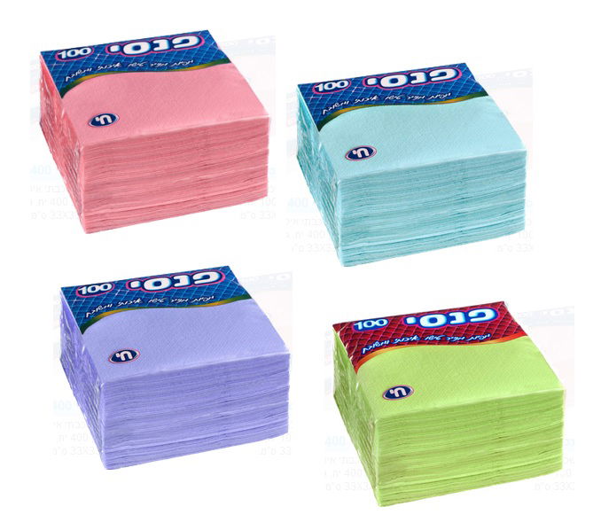 100 מפיות נייר טישו חד שכבתי איכותי צבעי פסטל פנסי