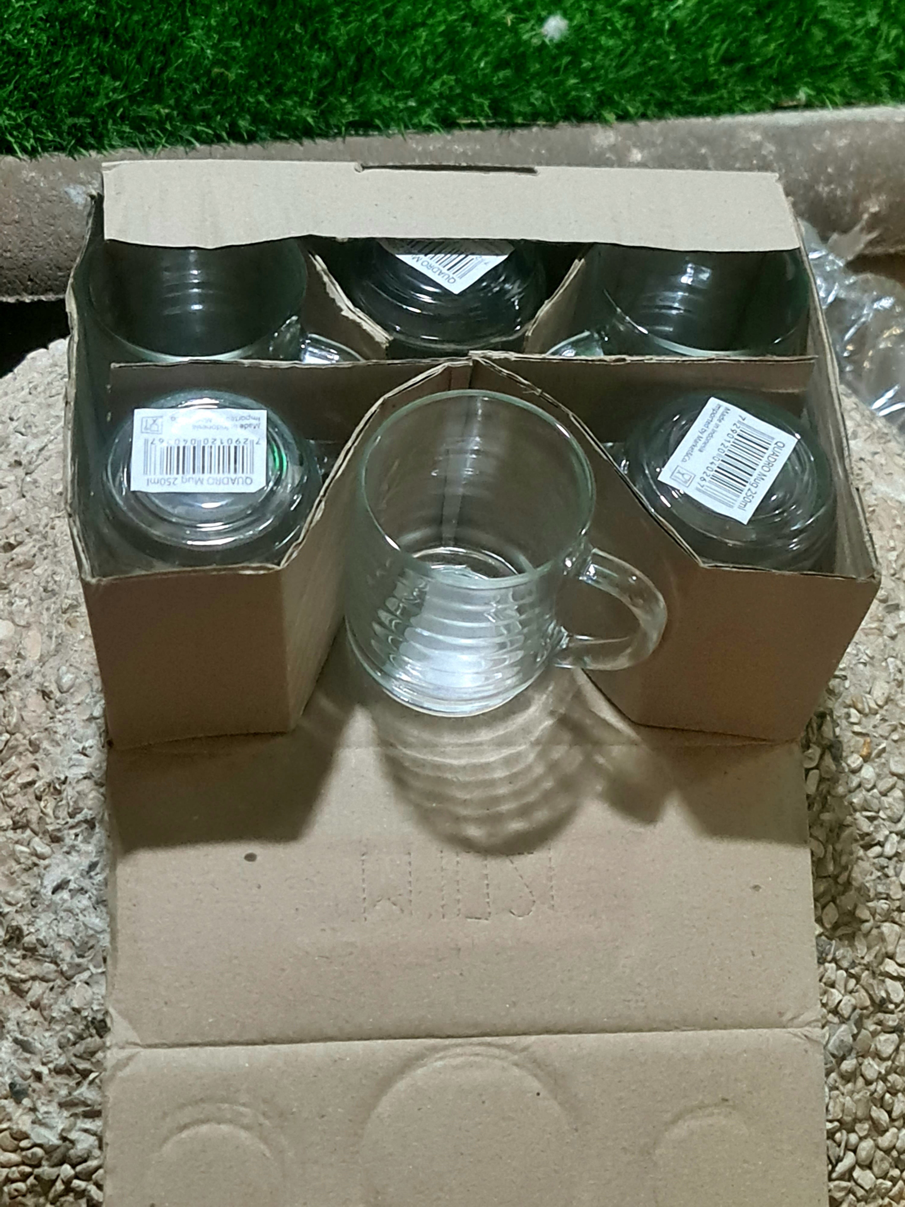 סט 6 כוסות זכוכית עם ידית