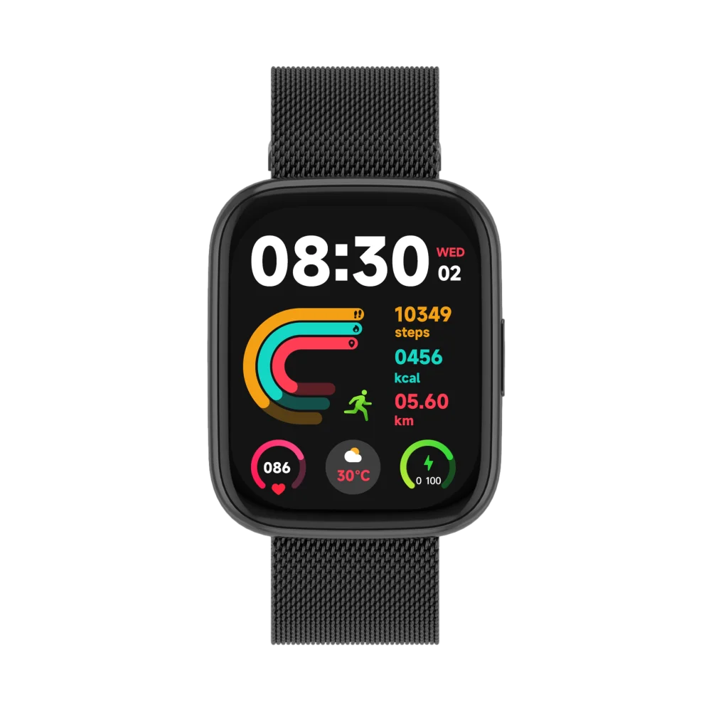 שעון חכם FITPRO S4 - בצבע שחור, השותף המושלם לסגנון חיים פעיל, בריא ומלא בסטייל!