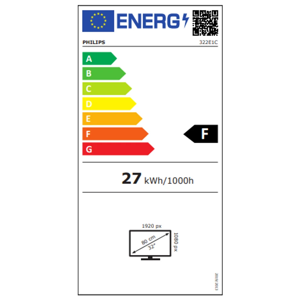 מסך "32 קעור PHILIPS HDMI+DP 322E1C