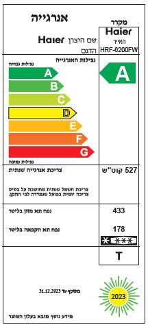 מקרר 4 דלתות זכוכית לבנה Haier HRF6200FW 657 ליטר