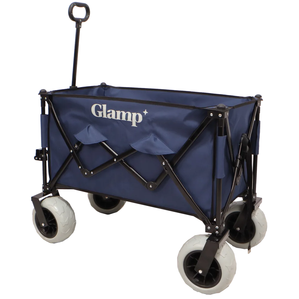 עגלת קמפינג מתקפלת בצבע כחול מבית GLAMP