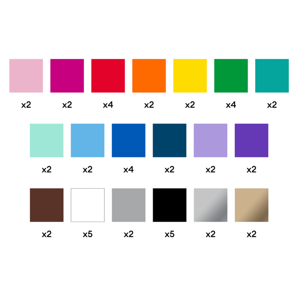 מארז דפי ויניל קבוע Value Vinyl Rainbow Sampler (50 יחידות) מבית Cricut