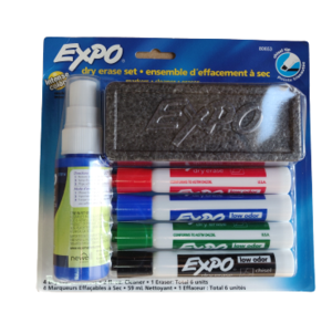 סט 4 טושים EXPO עם ספוג וספריי