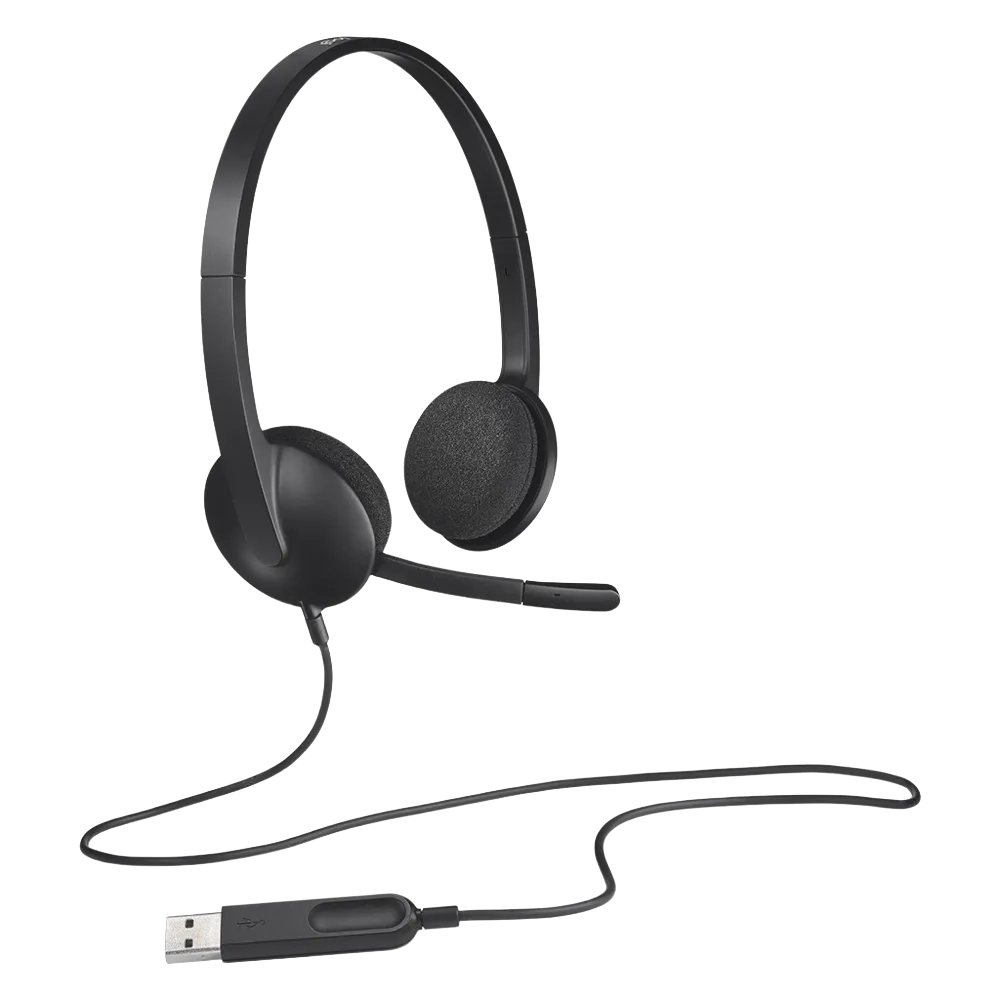 אוזניות ומיקרופון Logitech USB H340