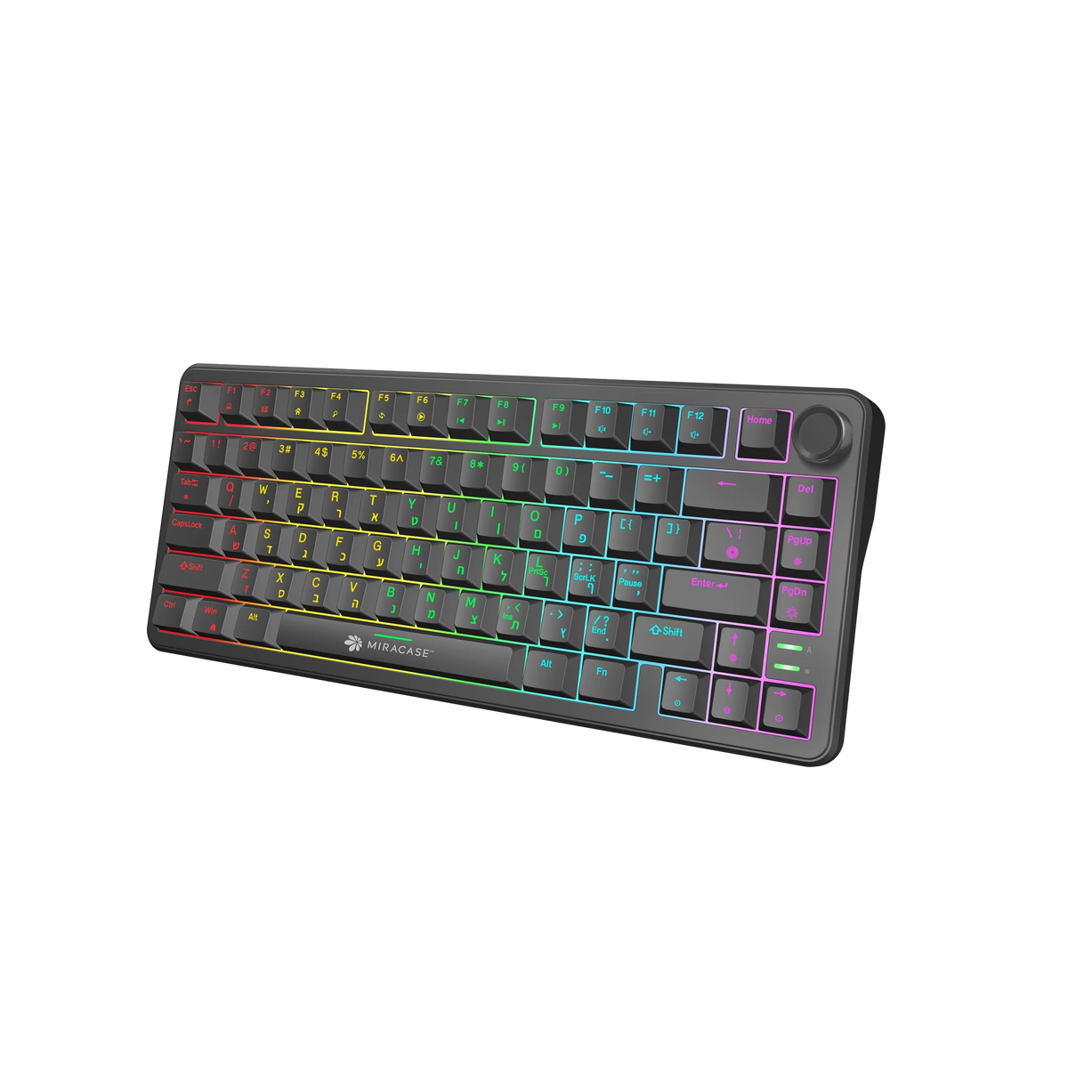 מקלדת מכנית חוטית MMCK300 עם כפתור שליטה ותאורת RGB מבית Miracase