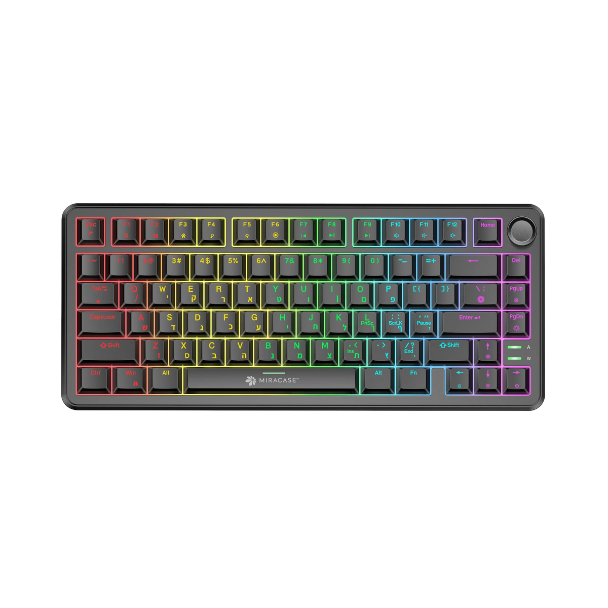 מקלדת מכנית חוטית MMCK300 עם כפתור שליטה ותאורת RGB מבית Miracase