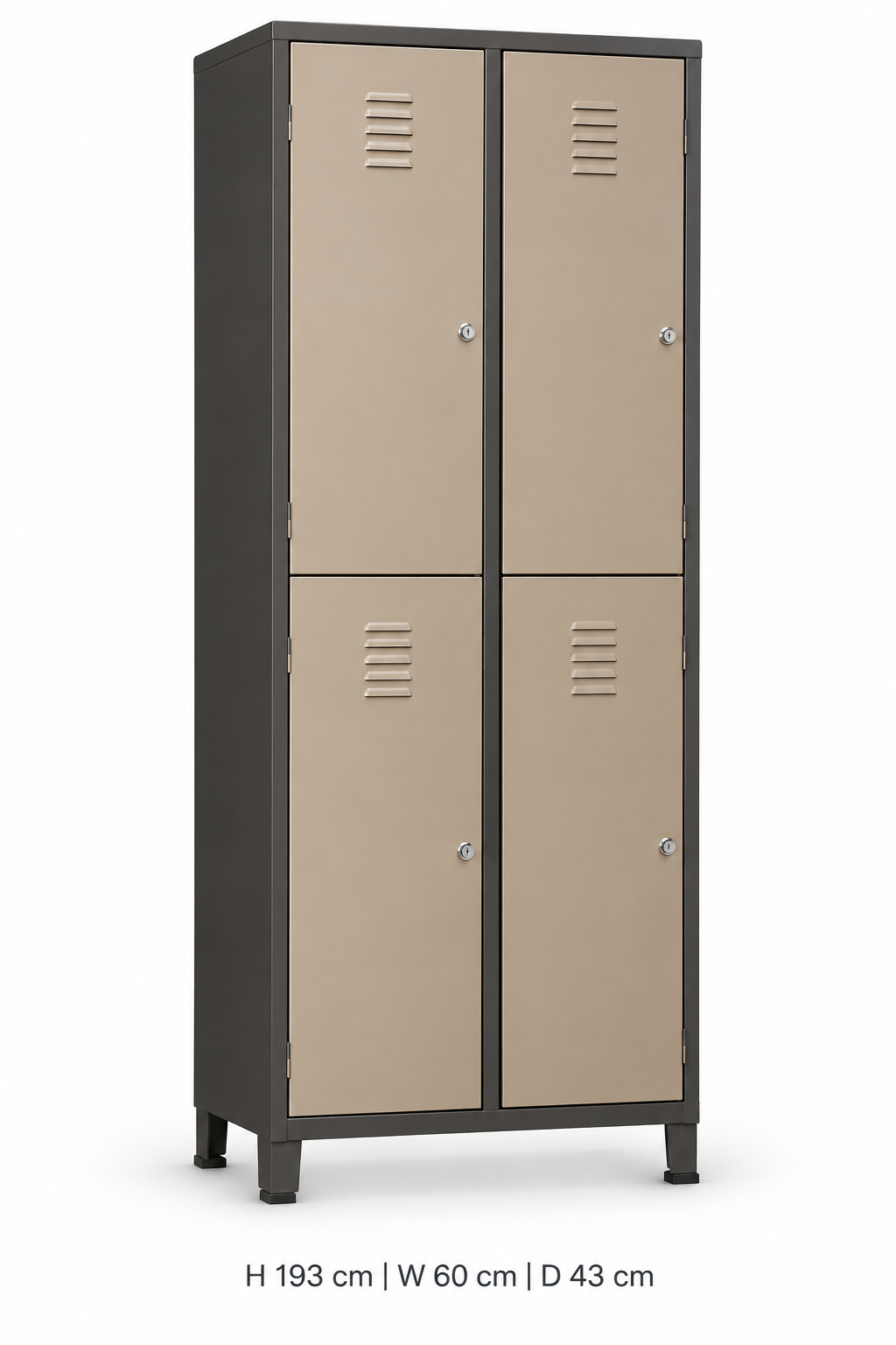Beige four-door metal locker cabinet(2)