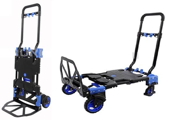 עגלת טכנאים רב מצבית מתקפלת 350X57 למשקל 130 ק"ג מצב 2 גלגלים למשקל 70 ק"ג