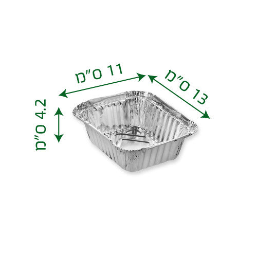 תבנית אלומיניום מלבנית C6 לאריזת מזון חם – חד פעמית – 1,000 יח׳