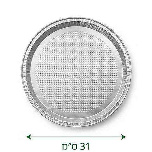 תבנית אלומיניום לפיצה 31 ס"מ – מגש אלומיניום עגול חד פעמי – 100 יח׳