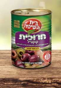חרוזית קוקטייל זיתים מעורב עם קלמטה בפחית