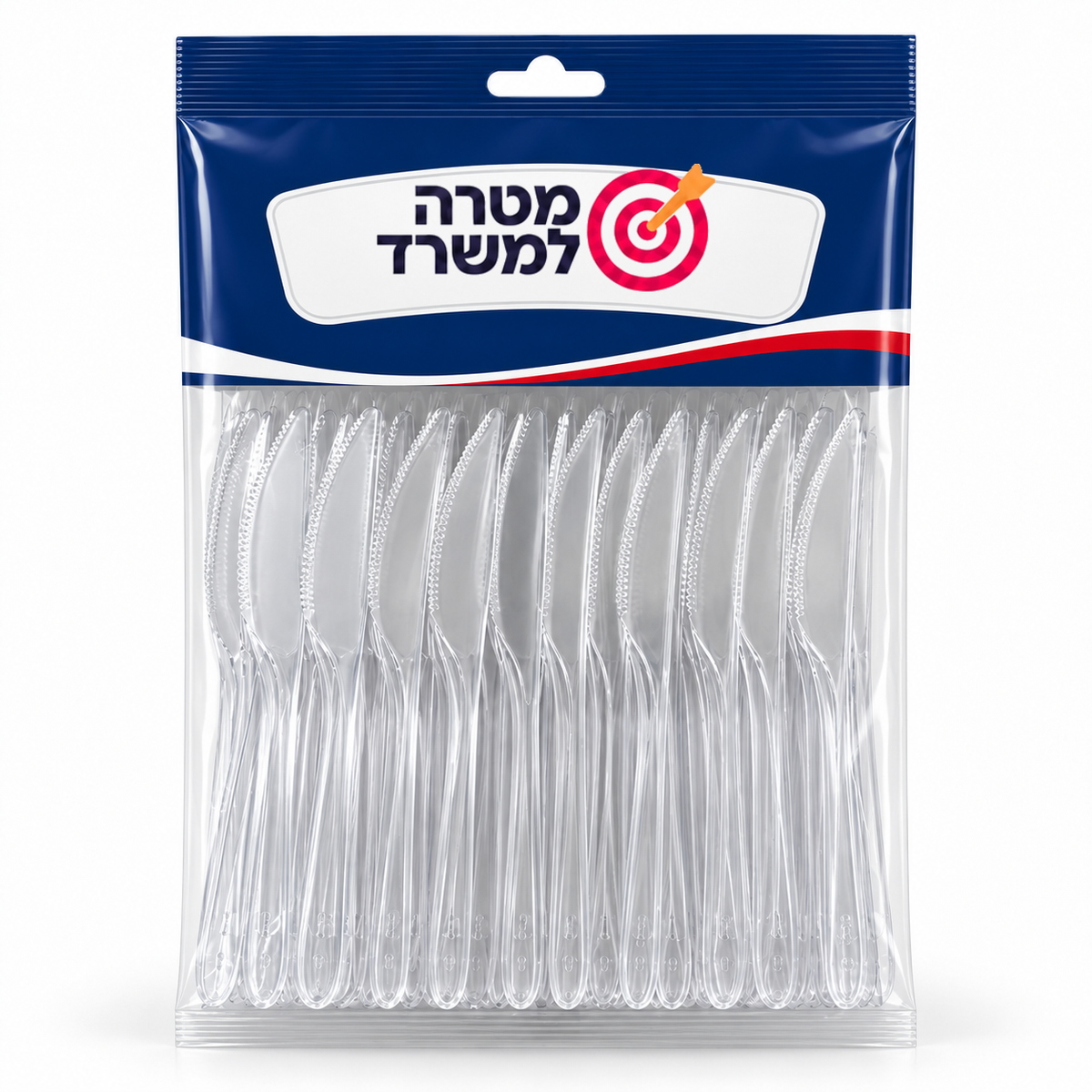 סכינים חד־פעמיים שקופים – מארז 50 יחידות