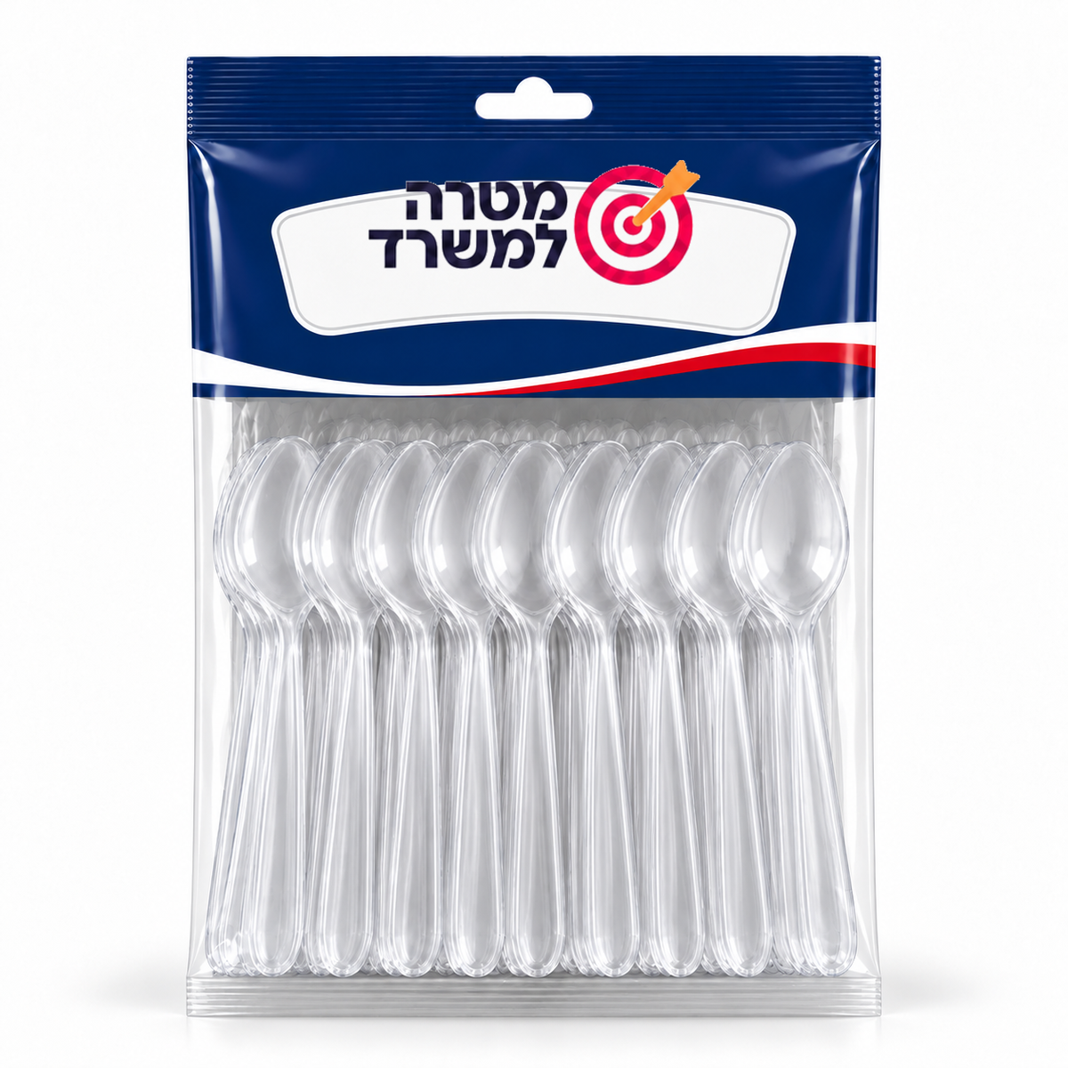 כפיות חד־פעמיות שקופות – מארז 50 יחידות