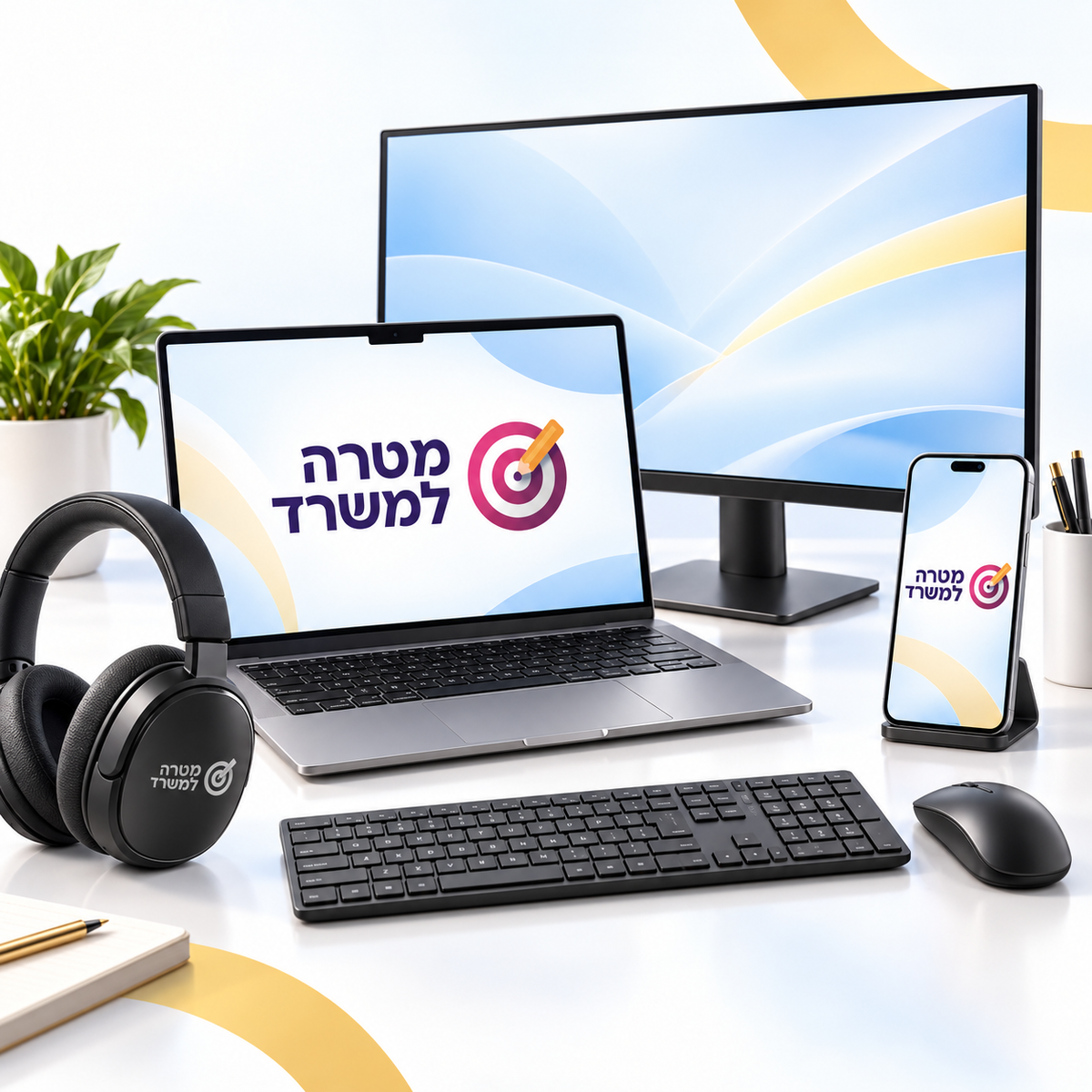מחשבים ומובייל ממותגים מטרה למשרד