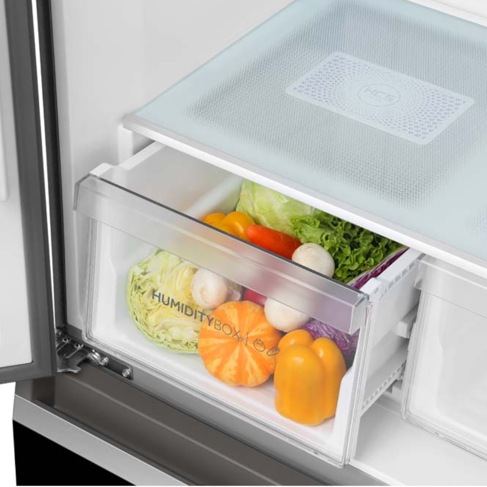 מקרר 4 דלתות זכוכית שחורה Haier HRF7100FB 665 ליטר