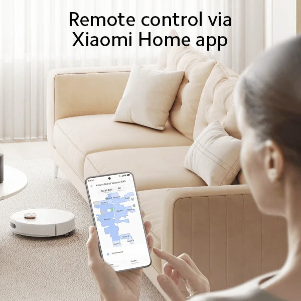 שואב שוטף רובוטי שיאומי דגם Xiaomi Robot Vacuum S40 בצבע לבן
