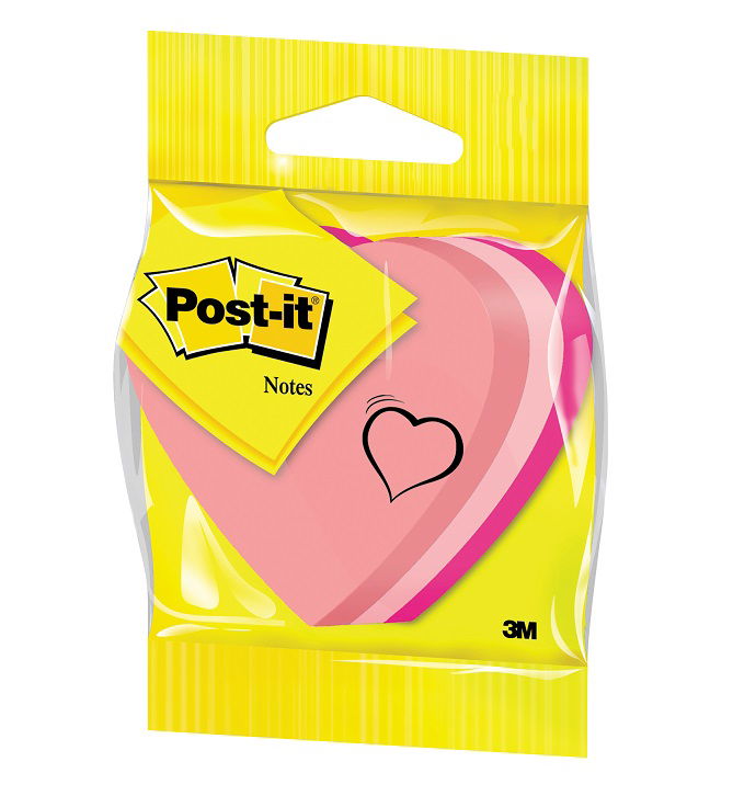 225 פתקיות ממו בצורת לב POST-IT