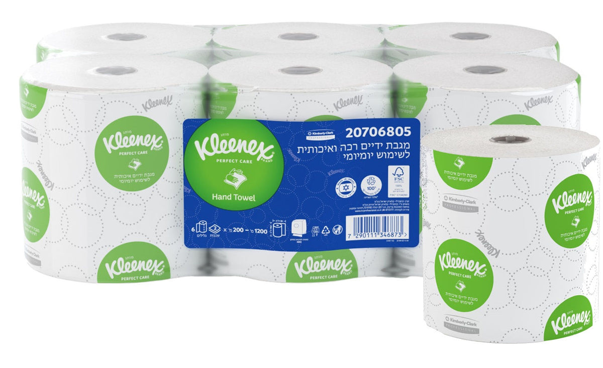 מארז 6 גלילי מגבות ידיים Kleenex Universal 6805