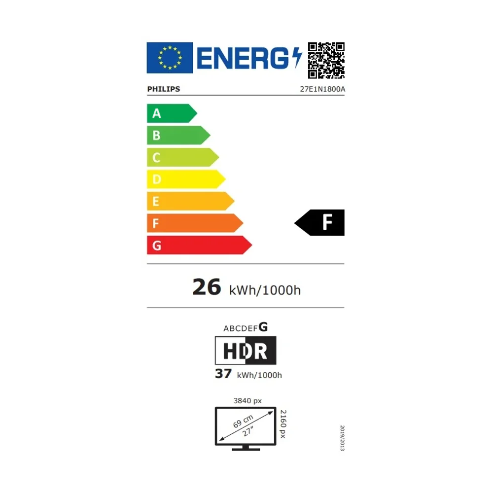 מסך 4K‏ אולטרה "HD 27E1N1800A/00 27 מבית PHILIPS