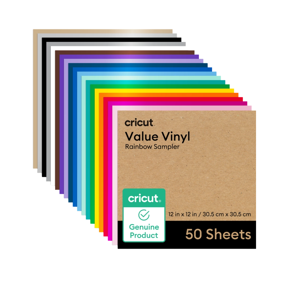 מארז דפי ויניל קבוע Value Vinyl Rainbow Sampler (50 יחידות) מבית Cricut