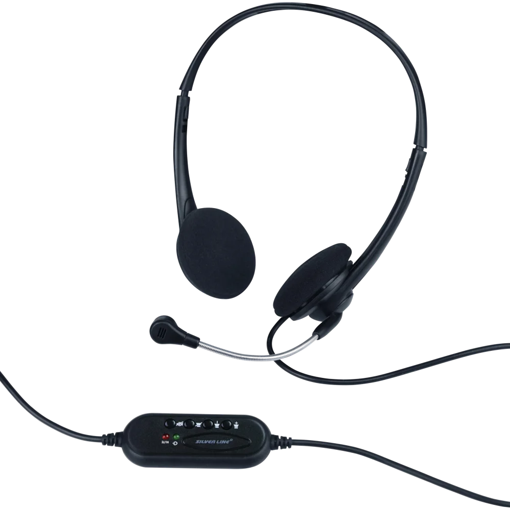 אוזניות+מיקרופון SILVER LINE HS010V USB מק''ט : 91600-010-10 ברקוד: 7290117623756