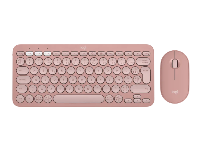 סט מקלדת ועכבר  Logitech PEBBLE 2 COMBO K380S +M350S- צבע ורוד