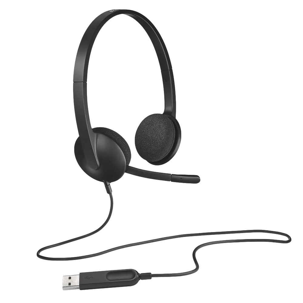 אוזניות ומיקרופון Logitech USB H340