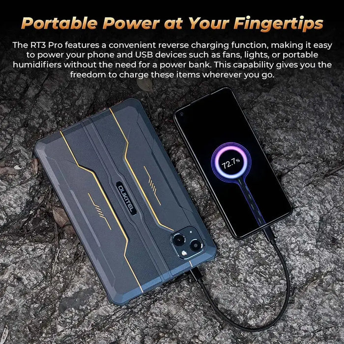 טאבלט מוקשח OUKITEL RT9 4G  6+256 10.1 שחור סוללה 11000mAh