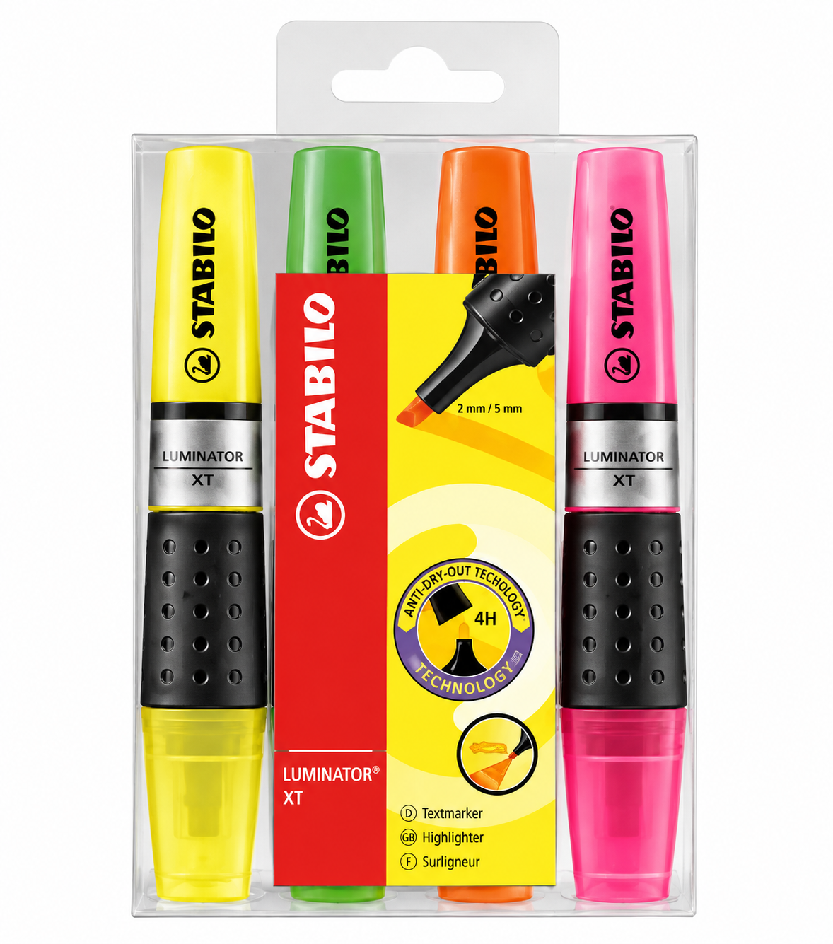 מרקרים זוהרים STABILO Luminator XT – סט 4 צבעים