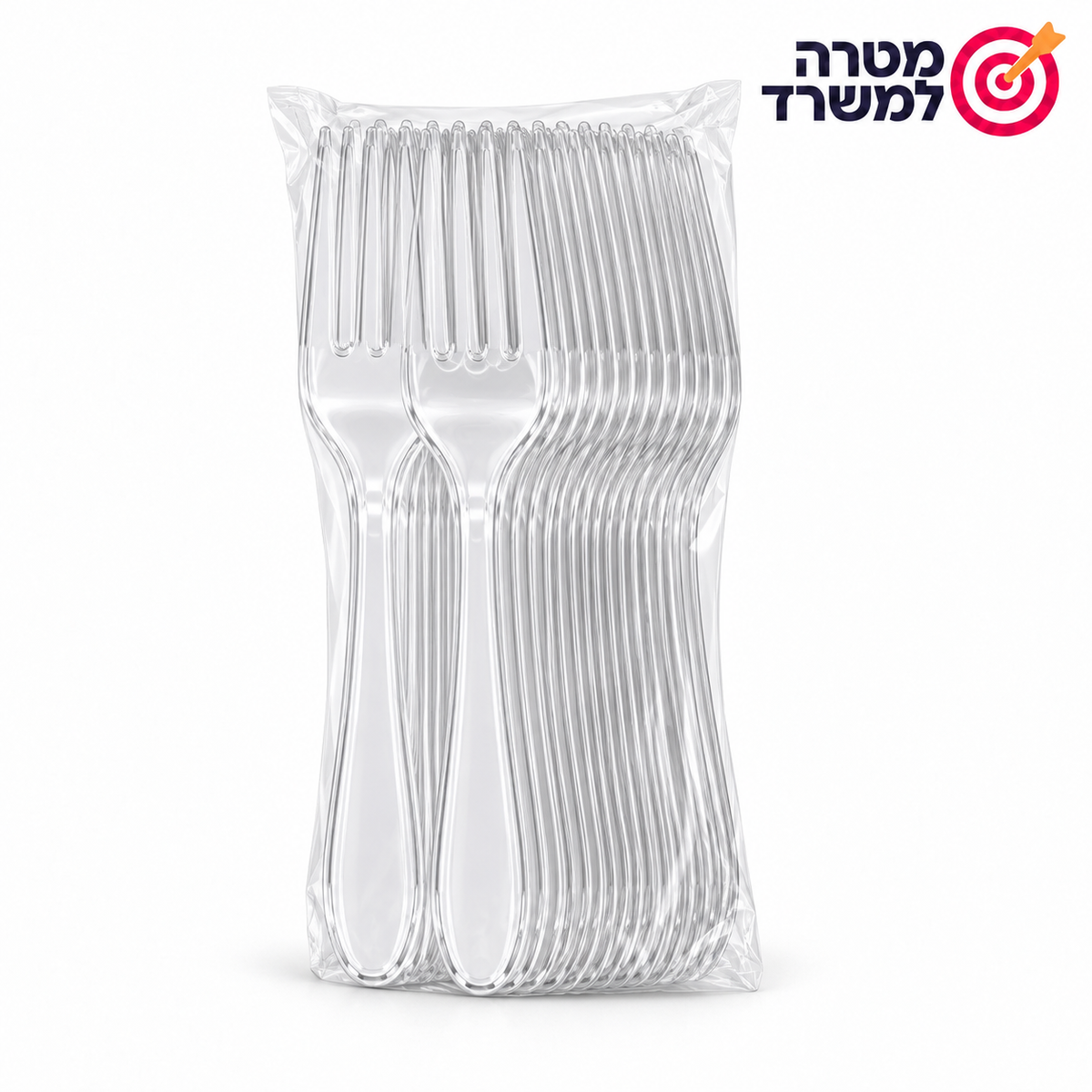 מזלגות שקופים חד־פעמיים – 50 יחידות בחבילה