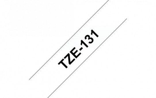 סרט מדבקות Brother TZe-131 שחור על שקוף 12 מ"מ