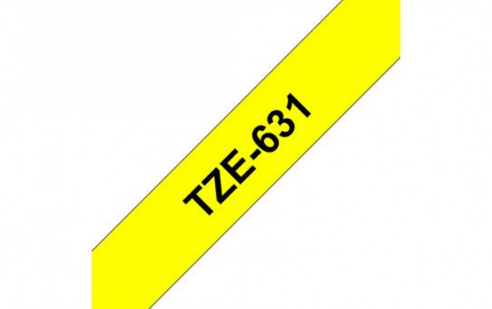 סרט מדבקות Brother TZe-631 שחור על צהוב 12 מ"מ