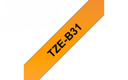 סרט מדבקות Brother TZe-B31 שחור על כתום זוהר 12 מ"מ