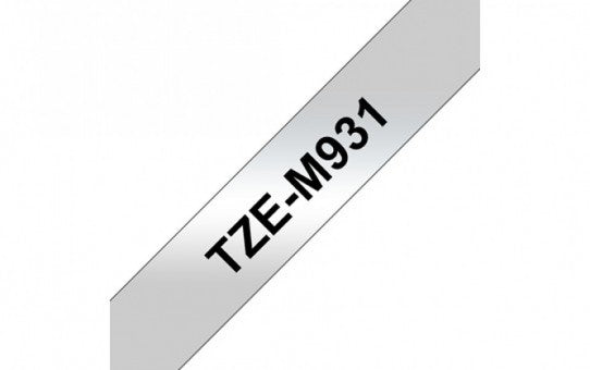 סרט מדבקות Brother TZe-M931 שחור על כסף מט 12 מ"מ