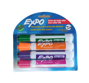 סט 4 טושים מחיקים EXPO צבעים מיוחדים