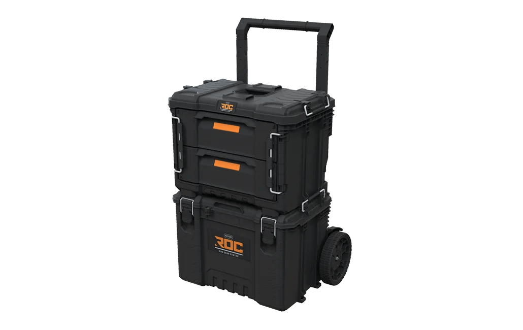 ארגז מקצועי נייד + מערכת 2 מגירות ROC - שחור