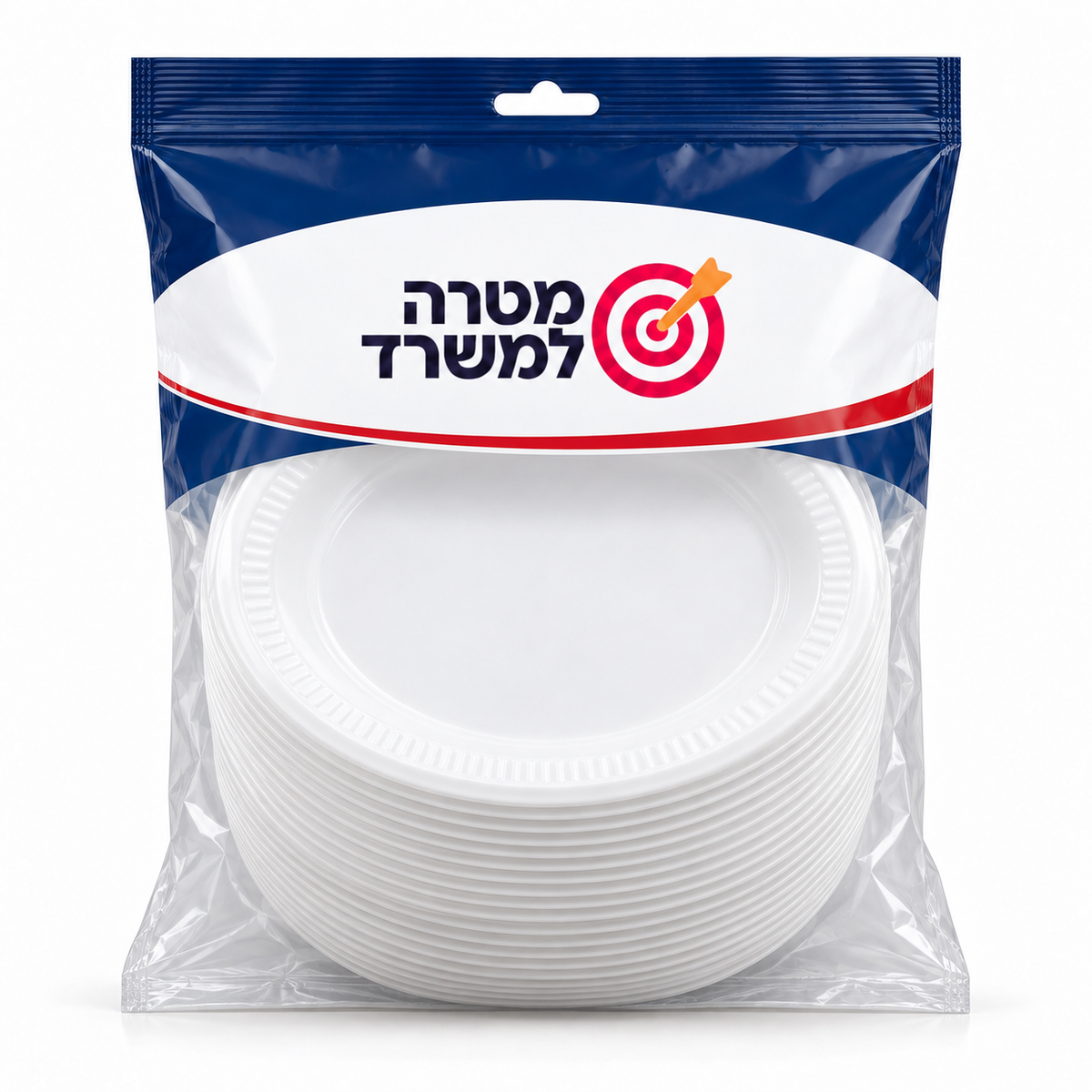 צלחות חד־פעמיות לבנות קשיחות 7 אינץ׳ – מארז 100 יחידות