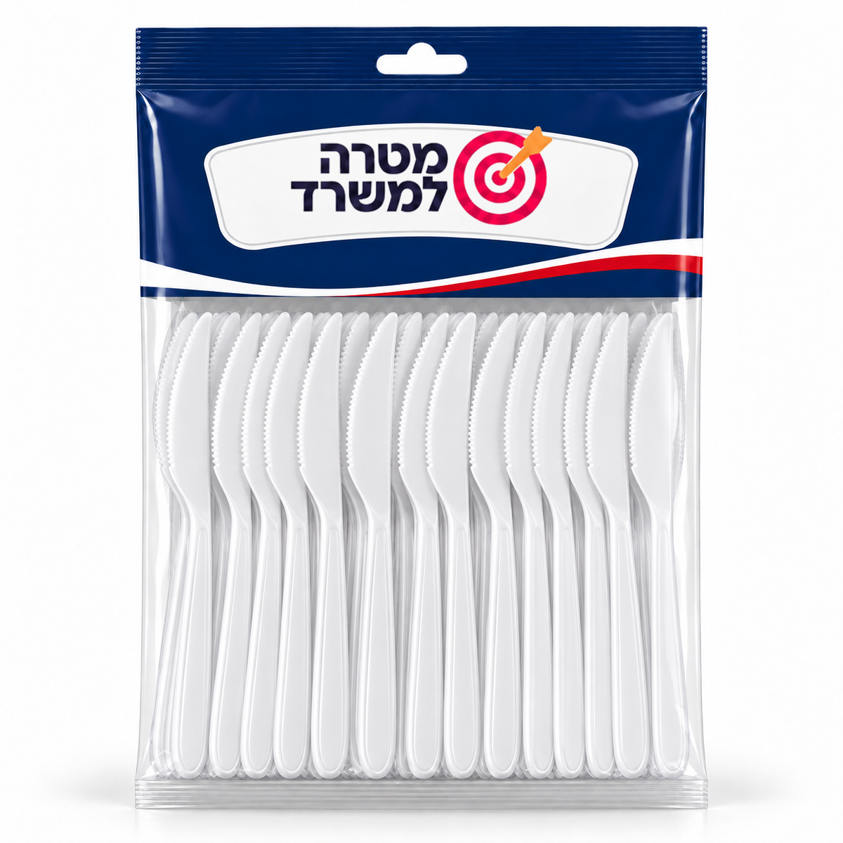 סכינים חד־פעמיים לבנים – מארז 100 יחידות