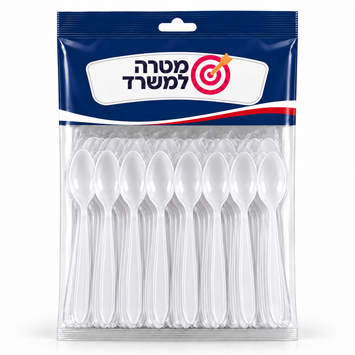 כפיות חד־פעמיות לבנות – מארז 100 יחידות