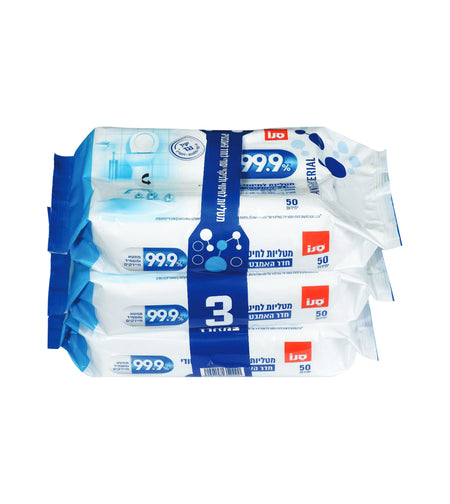 שלישיית מטליות 99.9 לחיטוי ולניקוי יסודי לחדר האמבטיה