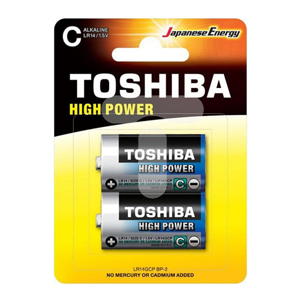 זוג סוללות C בינוניות טושיבה Toshiba High Power LR14