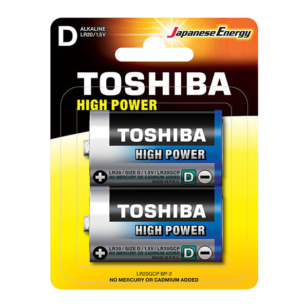 זוג סוללות D גדולות טושיבה Toshiba High Power LR20